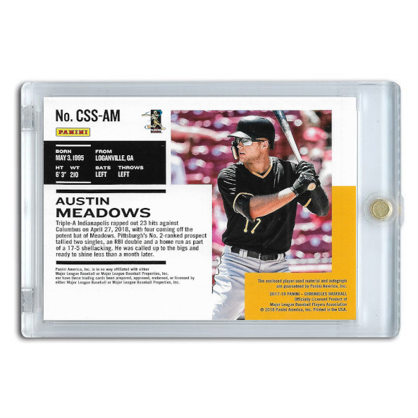 Parker Meadows Autographed Card 2018 Chronicles Knock It All Over The Park # CSS-PM Ltd Ed of 49