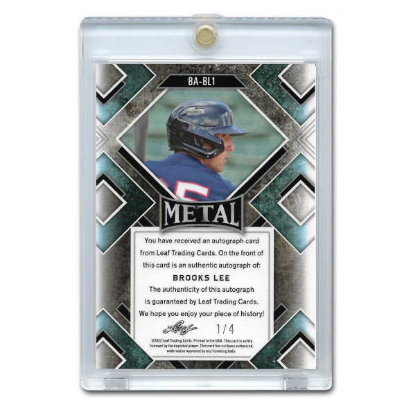 Brooks Lee Autographed Card 2023 Leaf Metal Orange Autograph # BA-BL1 Ltd Ed of 4