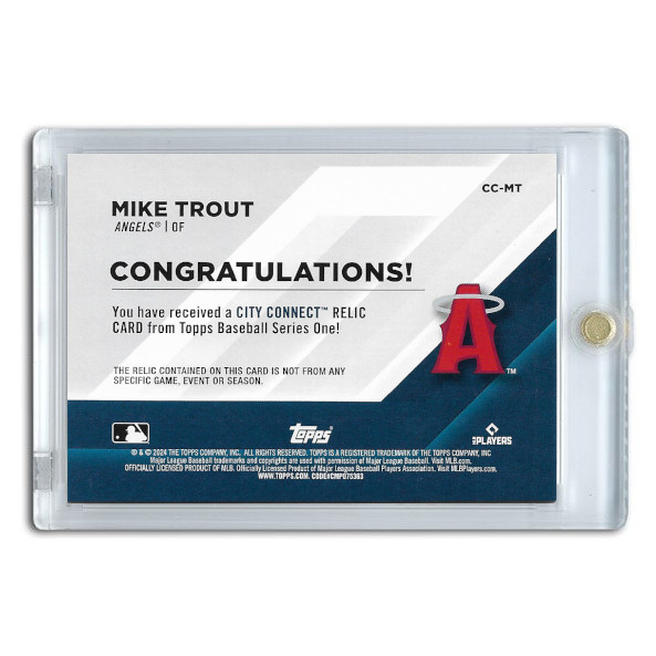 Mike Trout 2024 Topps Heritage Clubhouse Collection Relic # CC-MT