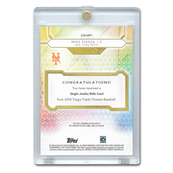 Mike Piazza 2018 Topps Triple Threads Single Jumbo Relic # SJR-MP1 Ltd Ed of 27