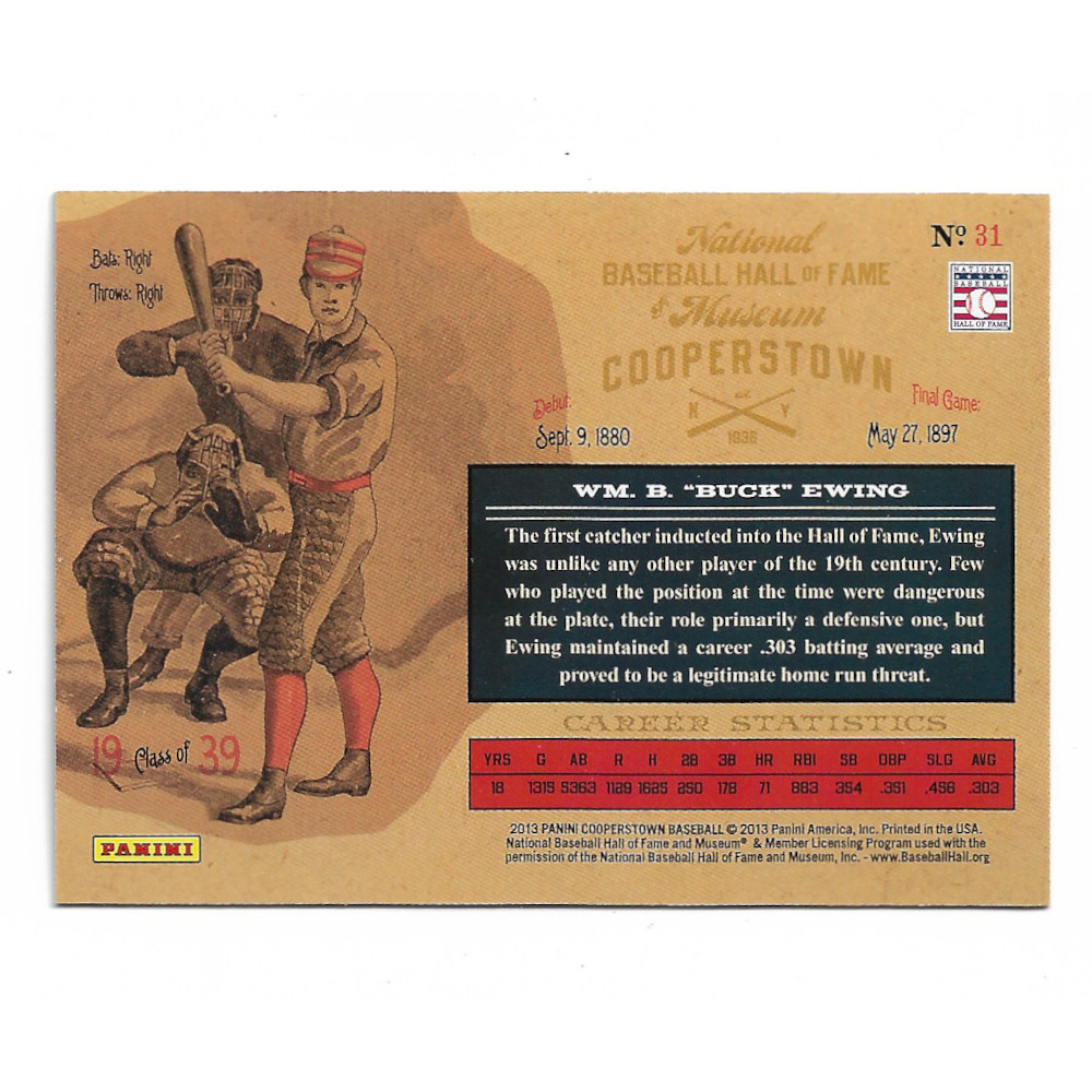 Buck Ewing 2013 Panini Cooperstown Lumberjacks # 31