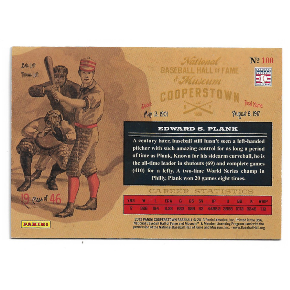 Eddie Plank 2013 Panini Cooperstown Lumberjacks # 100