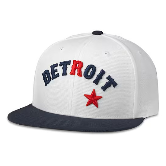 Men's American Needle Detroit Stars White Cooperstown Snapback Cap
