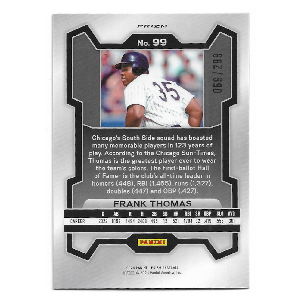 Frank Thomas 2024 Panini Prizm Red # 99 Ltd Ed of 299