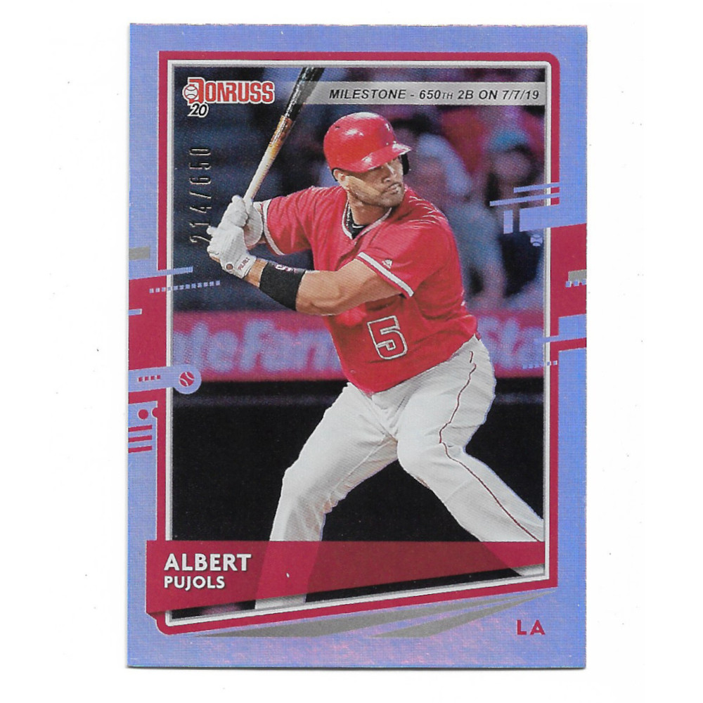 Albert Pujols 2020 Donruss Stat Line Holo # 188 Ltd Ed of 650
