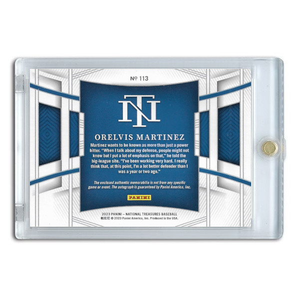 Orelvis Martinez 2023 Panini National Treasures Signature Materials Hologold # 113 Ltd Ed of 25