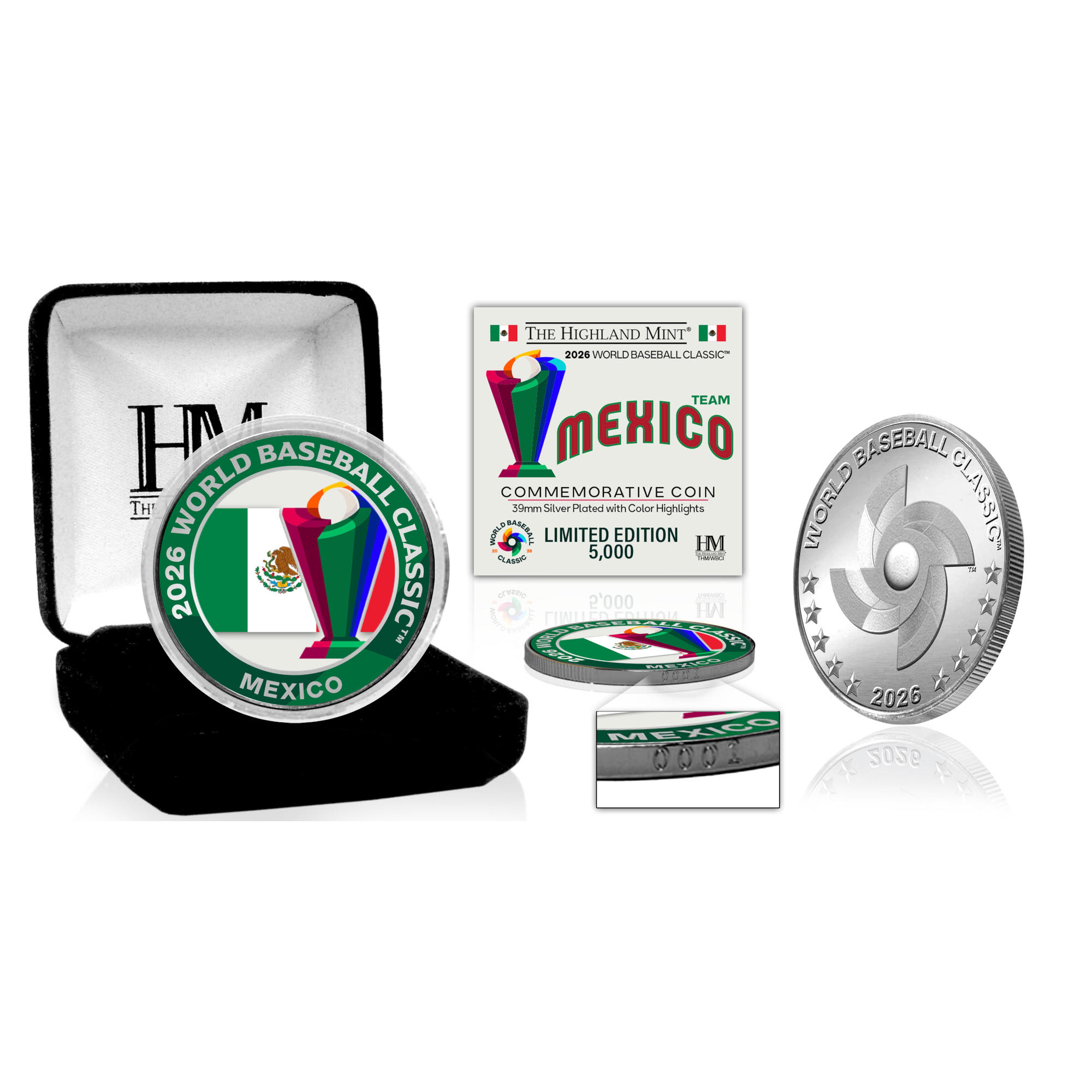 Mexico World Baseball Classic 2026 Silver Plated Coin Ltd Ed of 5,000