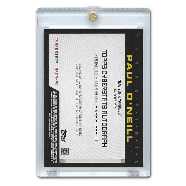 Paul O'Neill Autographed Card 2025 Topps Archives Cyberstats # 95CA-PO