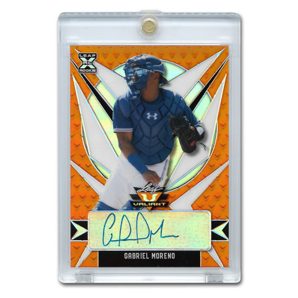 Gabriel Moreno Autographed Card 2021 Leaf Valiant Orange # BA-GM1 Ltd Ed of 99