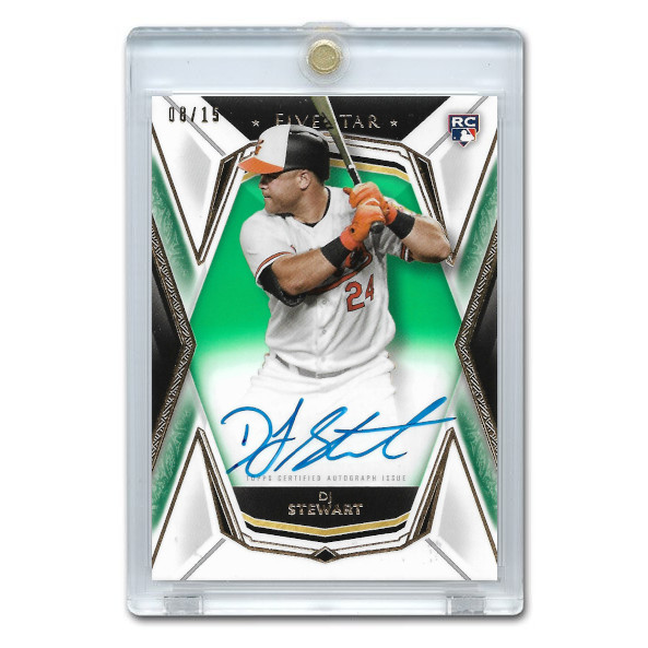 DJ Stewart Autographed Card 2019 Topps Five Star Green # FSA-DST Rookie Card Ltd Ed of 15