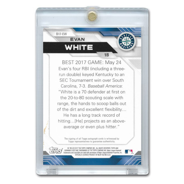 Evan White Autographed -Card 2017 Bowman's Best # B17-EW