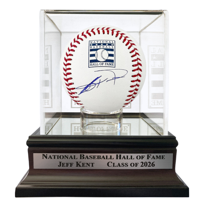 Jeff Kent Autographed Hall of Fame Logo Baseball with HOF Case (TriStar)