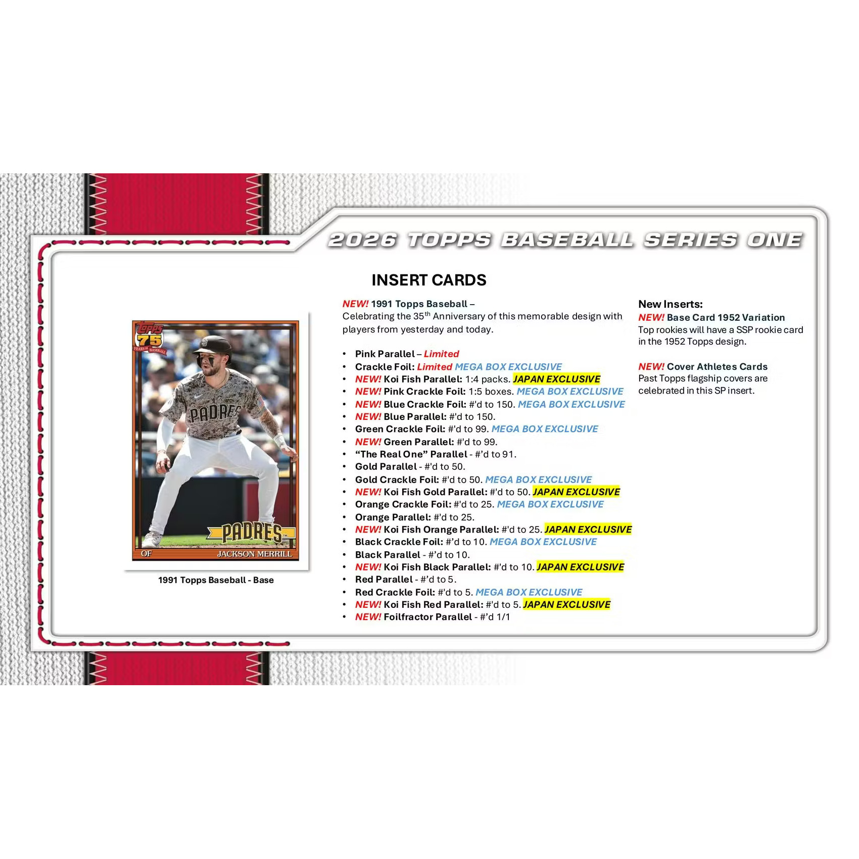 2026 Topps Series 1 Baseball 59 Card Hanger Box