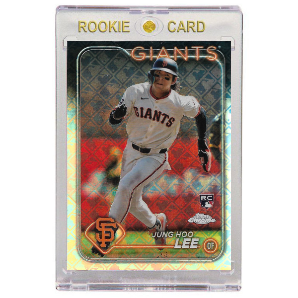 Jung Hoo Lee San Francisco Giants 2024 Topps Chrome MLB Logo Refractor # 201 Rookie Card
