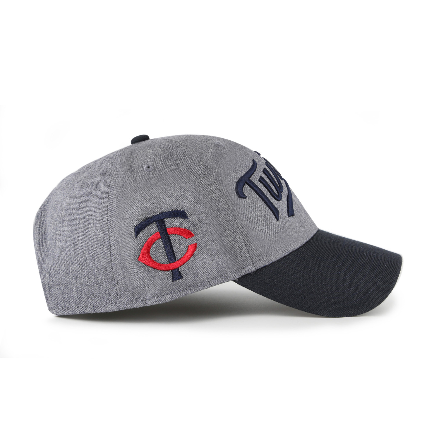 Men’s ’47 Brand Minnesota Twins Granite Script Dark Grey Heather and Navy Adjustable Snapback Cap