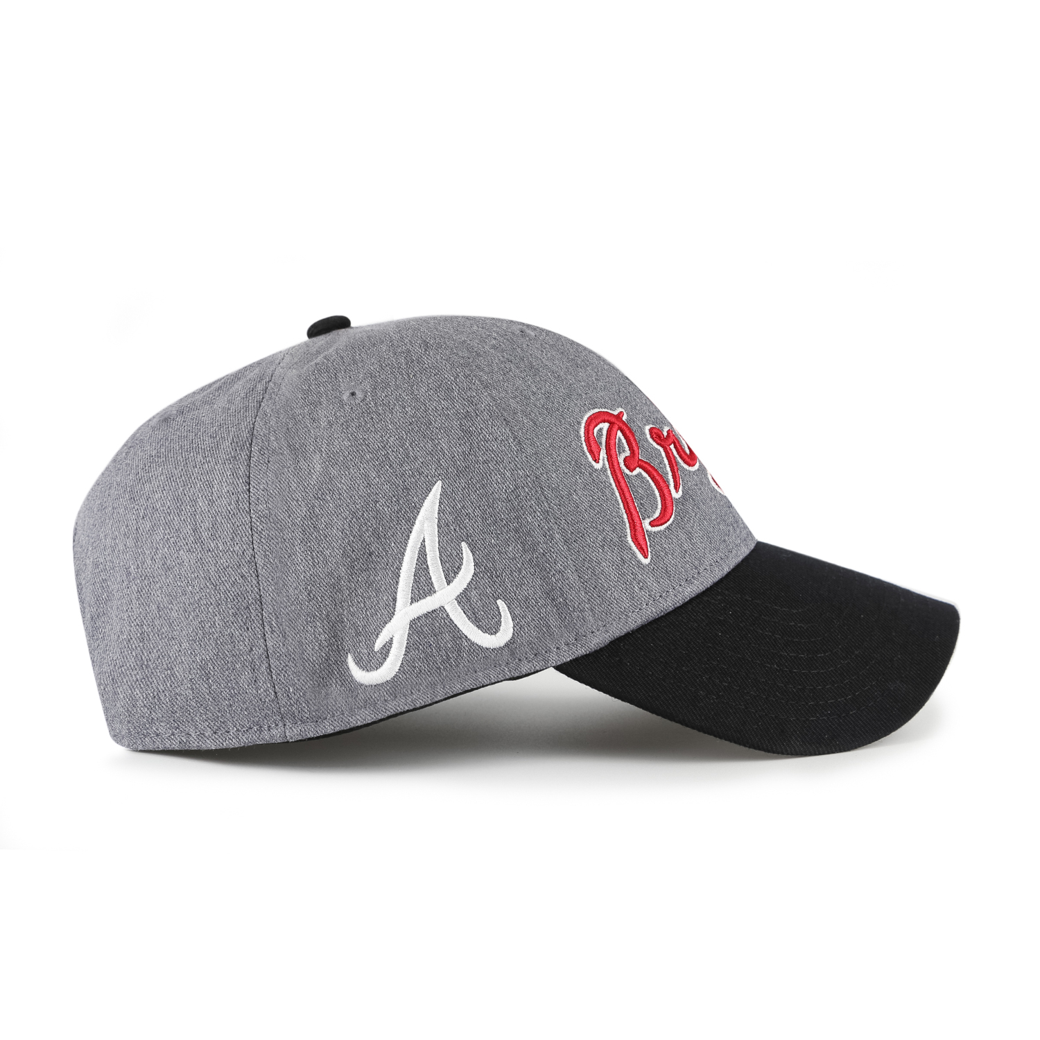 Men’s ’47 Brand Atlanta Braves Granite Script Dark Grey Heather and Navy Adjustable Snapback Cap