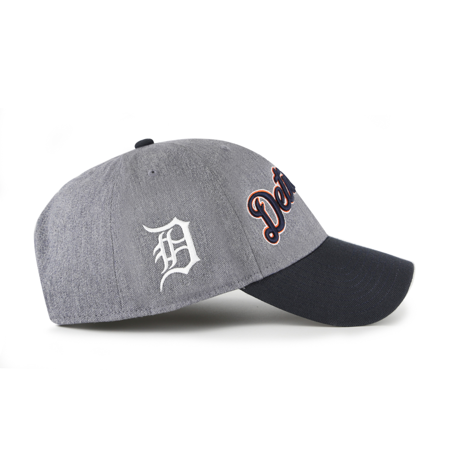 Men’s ’47 Brand Detroit Tigers Granite Script Dark Grey Heather and Navy Adjustable Snapback Cap
