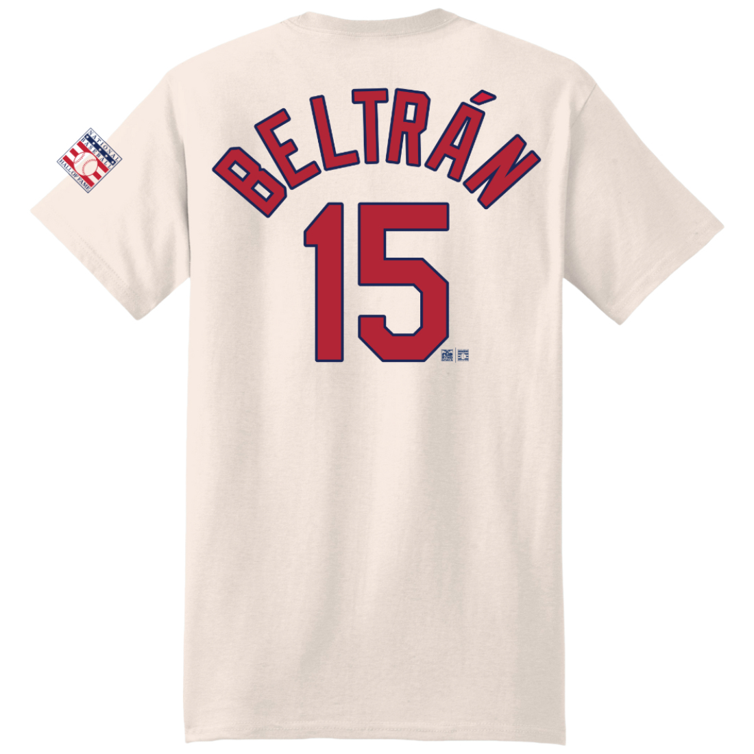 Men’s Carlos Beltrán Baseball Hall of Fame 2026 Inductee Vintage Jersey Number Heavyweight Ivory T-Shirt
