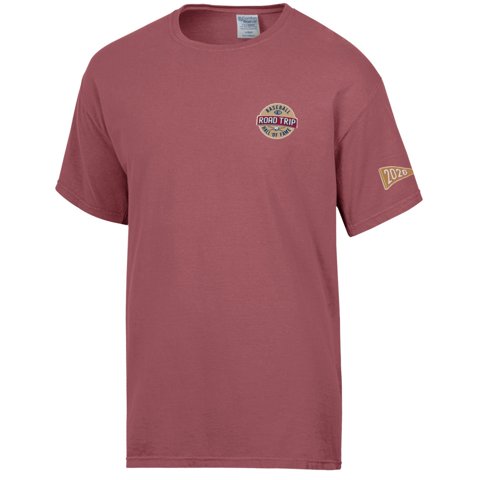 Unisex Baseball Hall of Fame Road Trip 2026 Brick Red T-Shirt