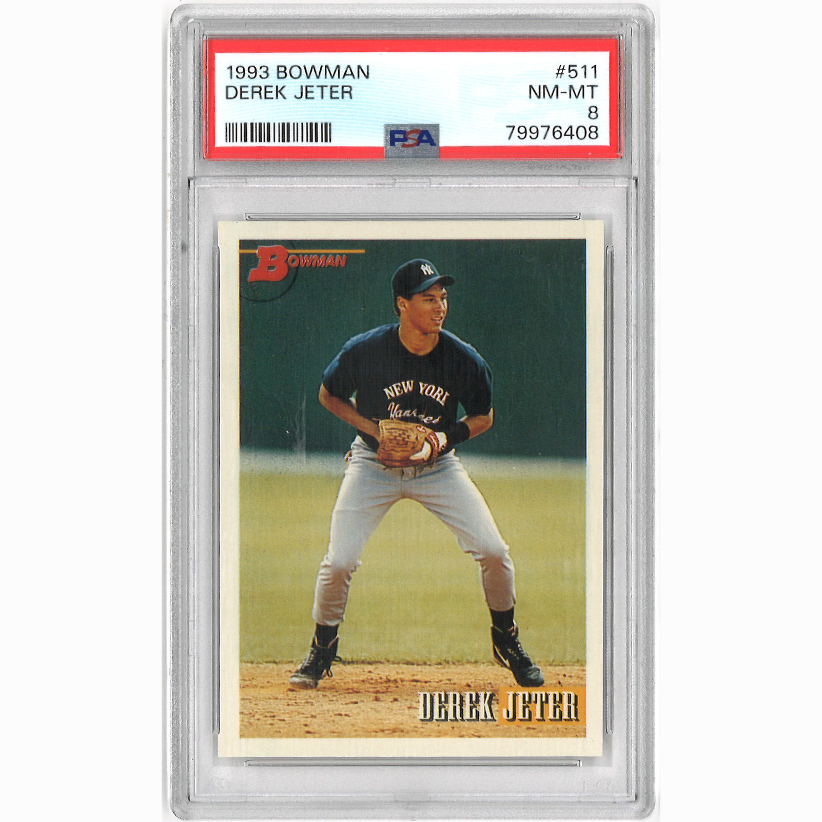 Derek Jeter New York Yankees 1993 Bowman # 511 Rookie Card PSA 8
