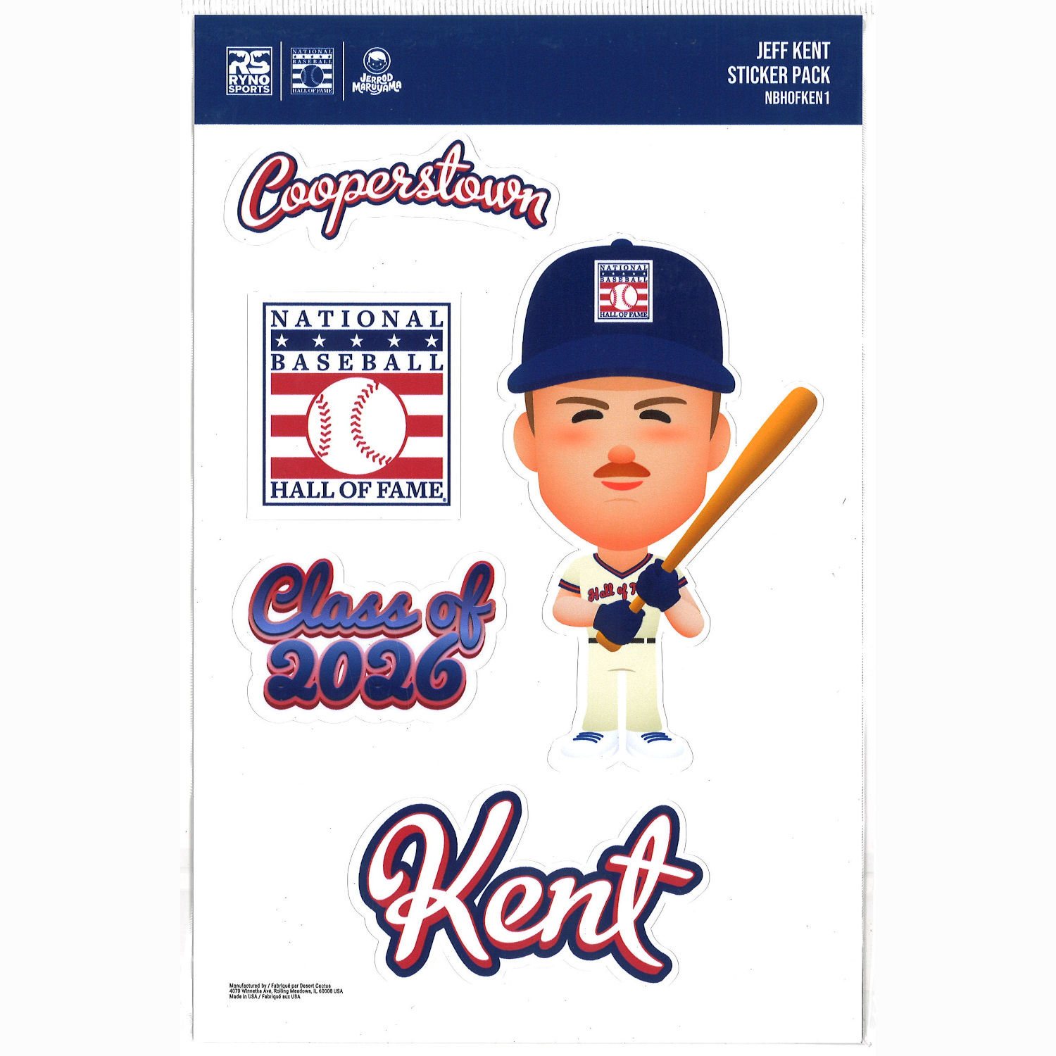 Jeff Kent 2026 Hall of Fame Induction 5 Piece Sticker Set