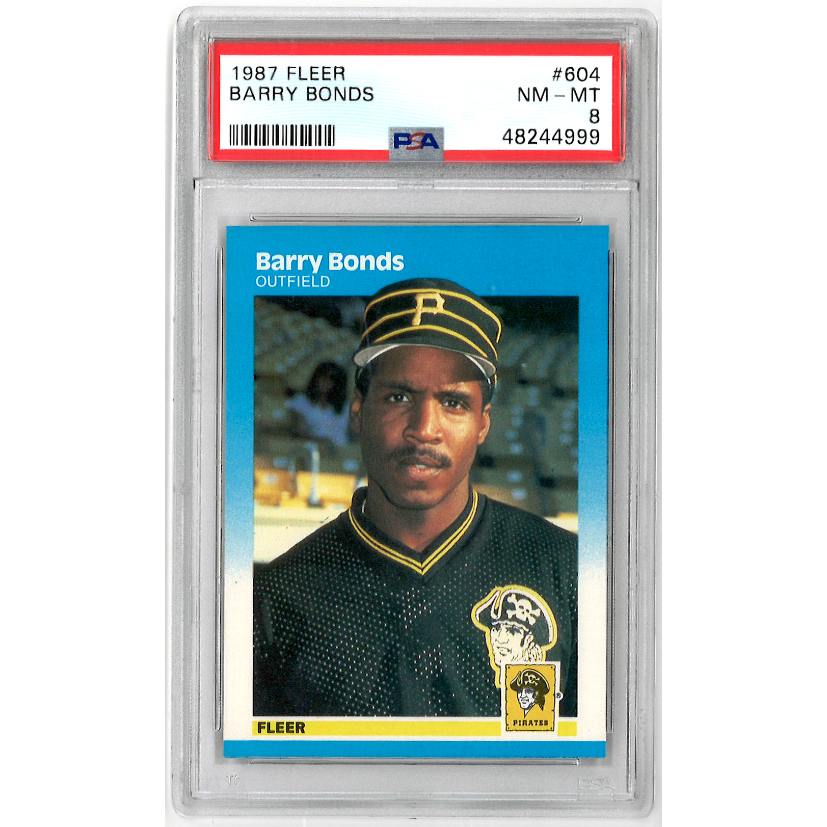 Barry Bonds Pittsburgh Pirates 1987 Fleer # 604 Rookie Card PSA 8