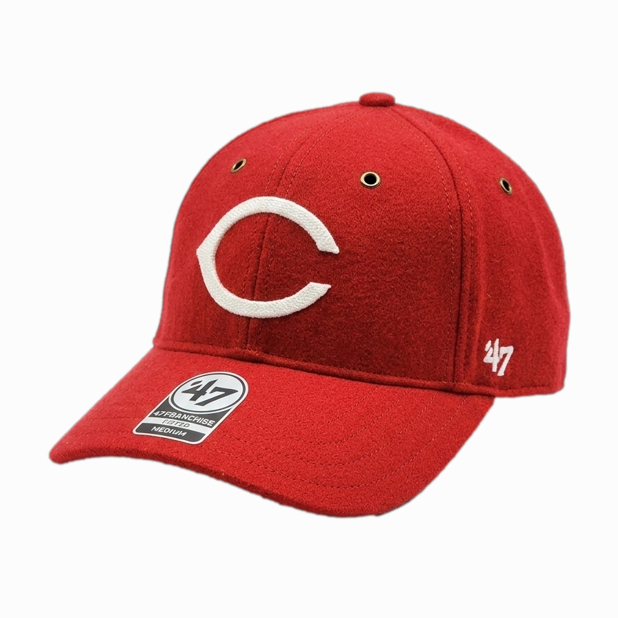 Men’s ’47 Brand Cincinnati Reds Red Woolward Cooperstown Franchise Fitted Cap
