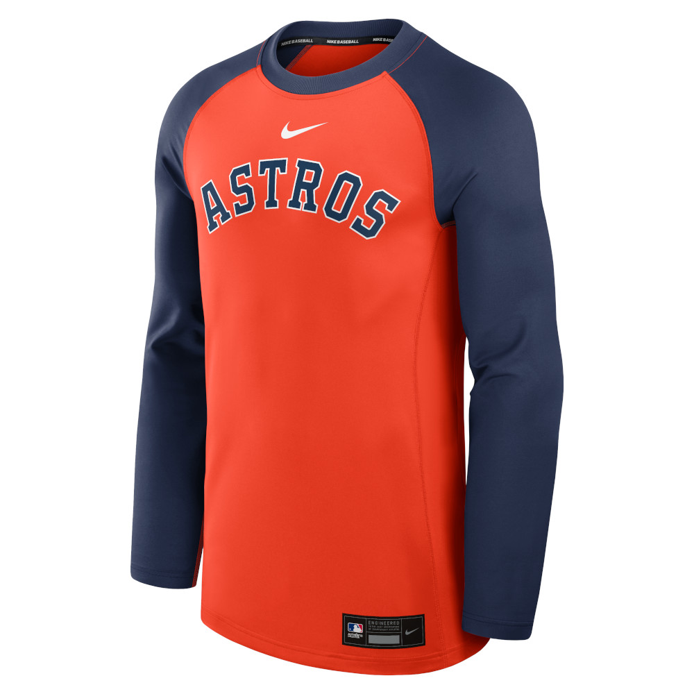 Men's Nike Houston Astros Orange Authentic Collection Game Time Raglan Performance Long Sleeve T-Shirt