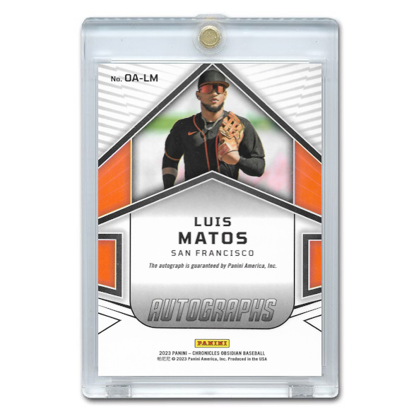 Luis Matos Autographed Card 2023 Panini Obsidian # OA-LM Rookie Card