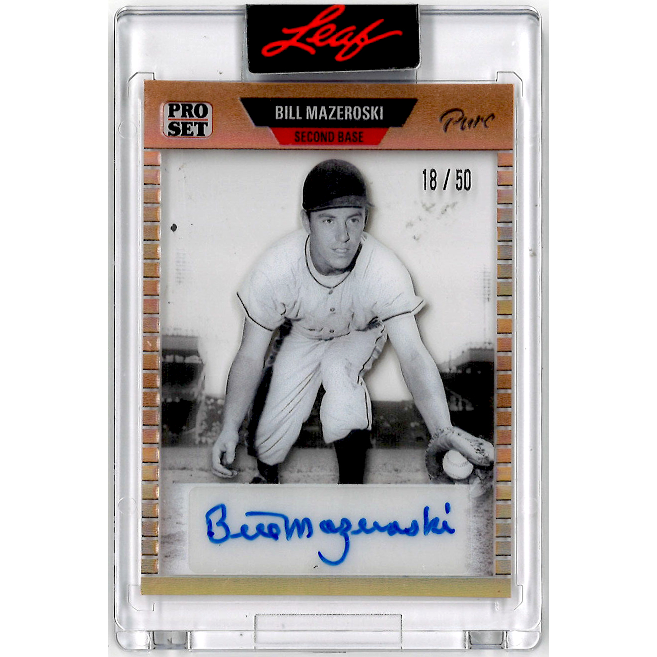 Bill Mazeroski Autographed Card 2023 Leaf Pro Set Pure '89 Autograph # 89-BM1 Ltd Ed of 50