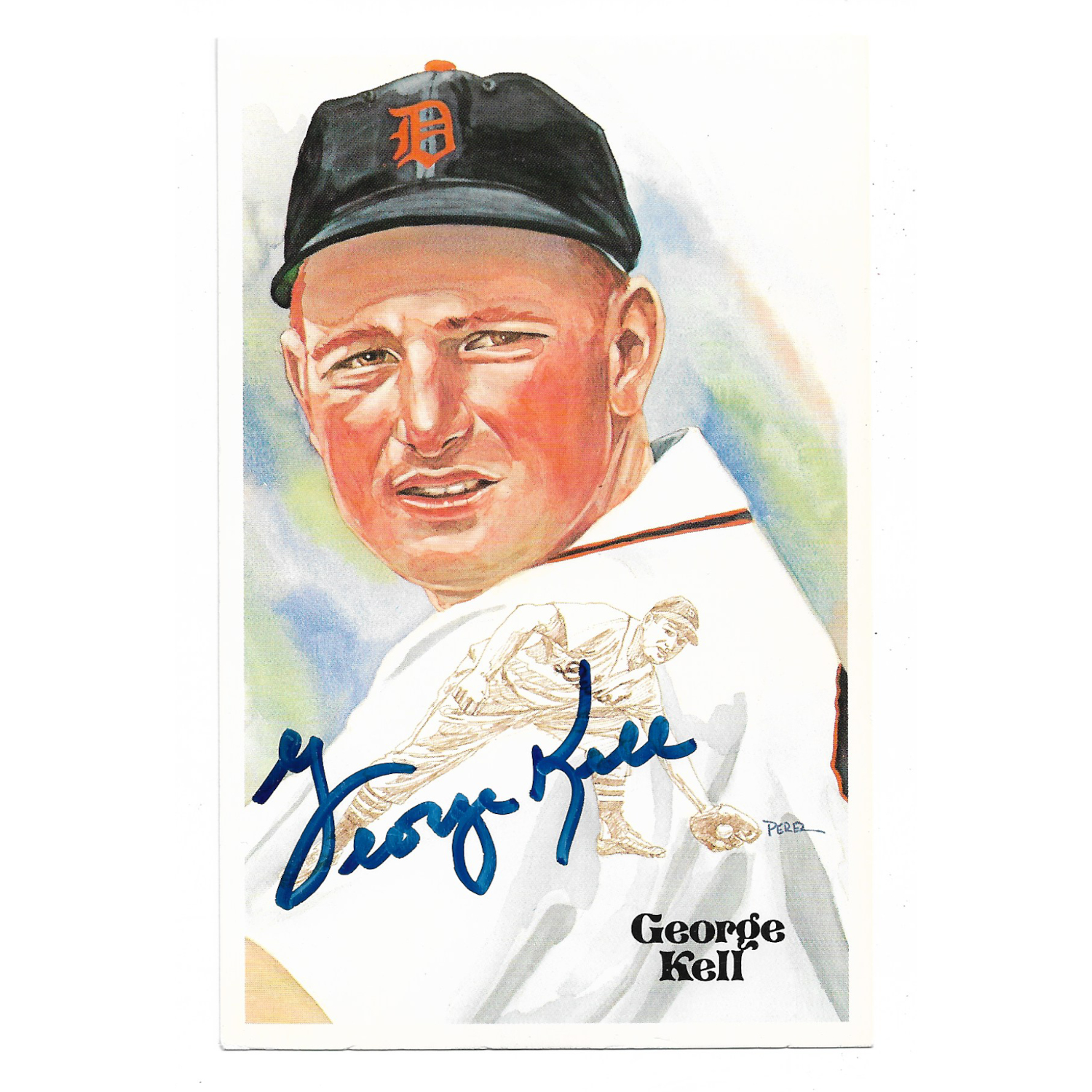 George Kell Autographed Perez-Steele HOF Series Postcard # 182 (JSA-98)