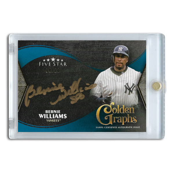 Bernie Williams Autographed Card 2024 Topps Five Star Golden Graphs Blue # GG-BWI Ltd Ed of 20