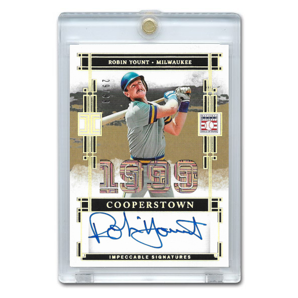 Robin Yount Autographed Card 2025 Panini Impeccable Cooperstown Signatures # ICS-RY Ltd Ed of 99
