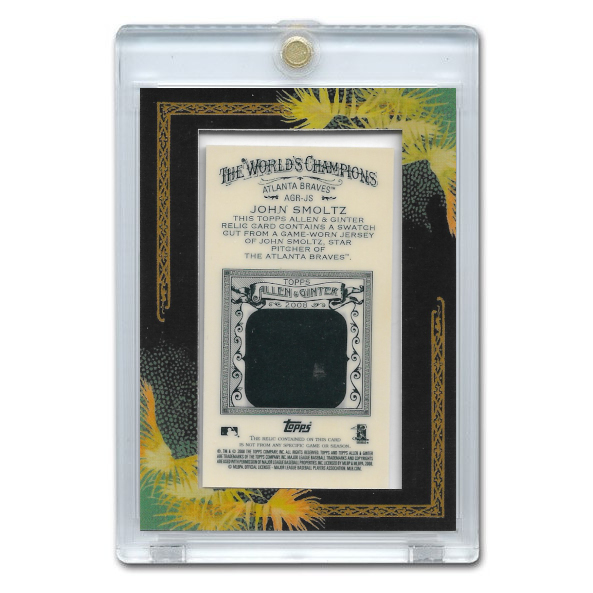 John Smoltz 2008 Topps Allen & Ginter Game Worn Jersey # AGR-JS