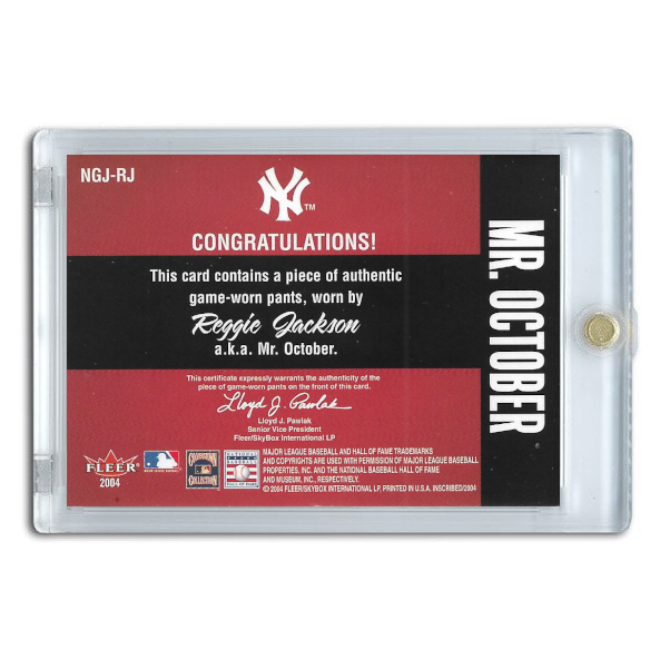 Reggie Jackson 2004 Fleer Inscribed Nicknames Game Jersey # NGJ-RJ