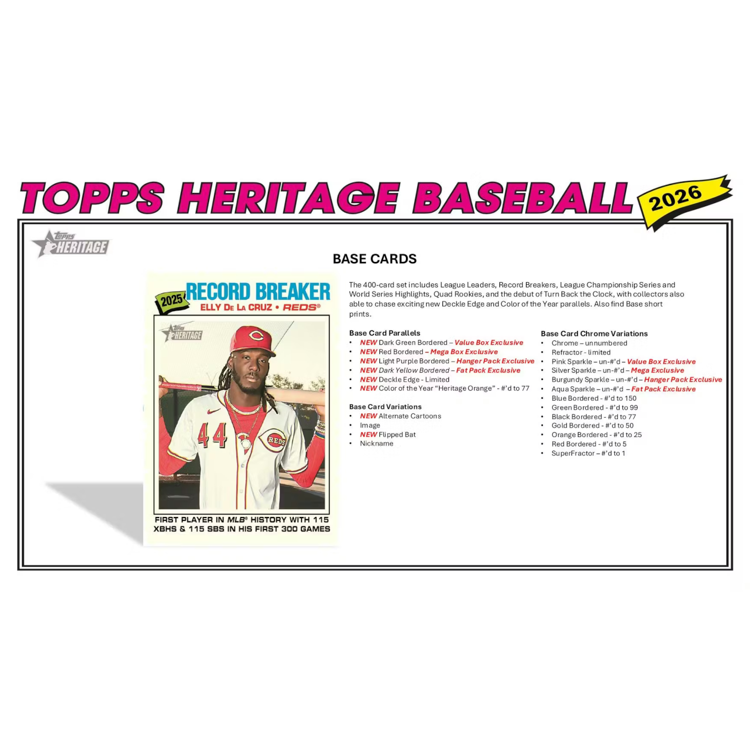 2026 Topps Heritage Baseball Sealed 20 Pack Hobby Box