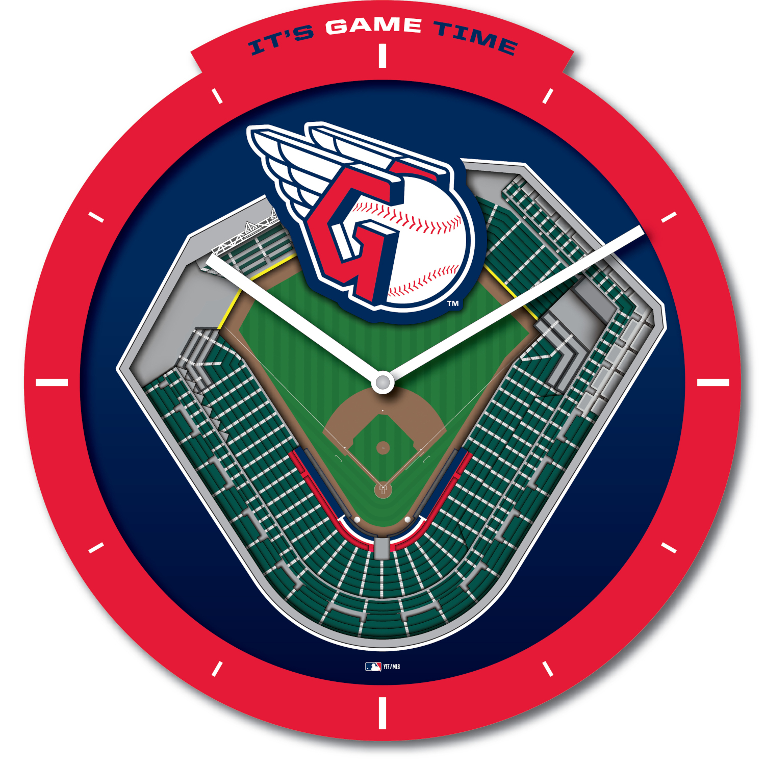 Cleveland Guardians Stadium View 3D Wall Clock