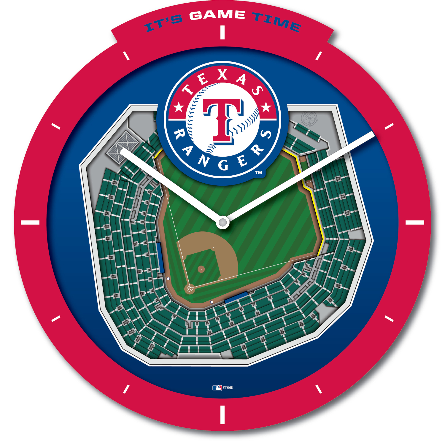 Texas Rangers Stadium View 3D Wall Clock