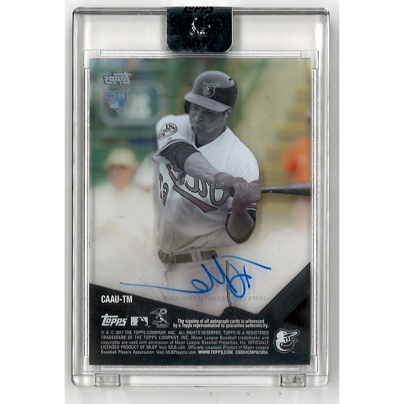 Trey Mancini Autographed Card 2017 Topps Tek Clearly Authentic # CAAU-TM