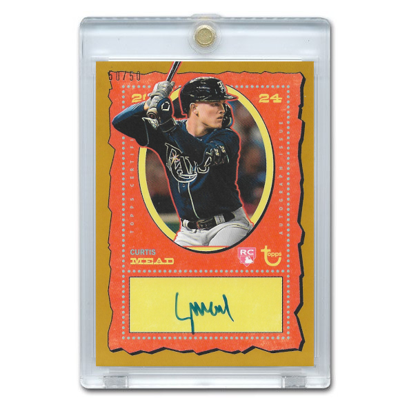 Curtis Mead Autographed Card 2024 Topps Brooklyn Collection Gold # AC-CME Ltd Ed of 50