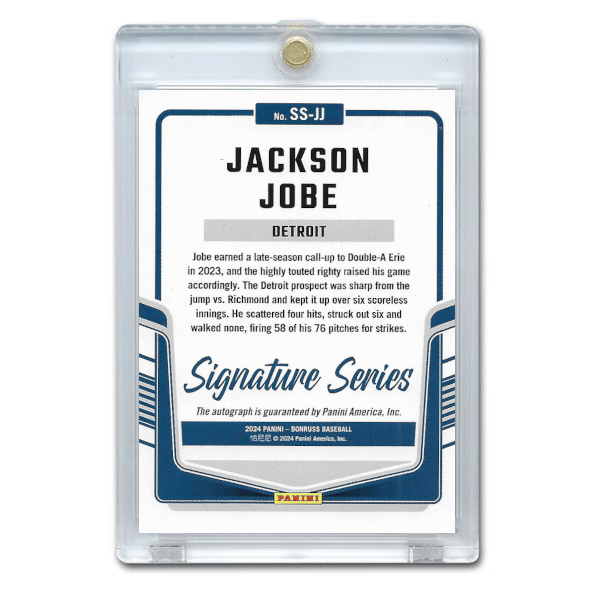 Jackson Jobe Autographed Card 2024 Donruss Signature Series # SS-JJ