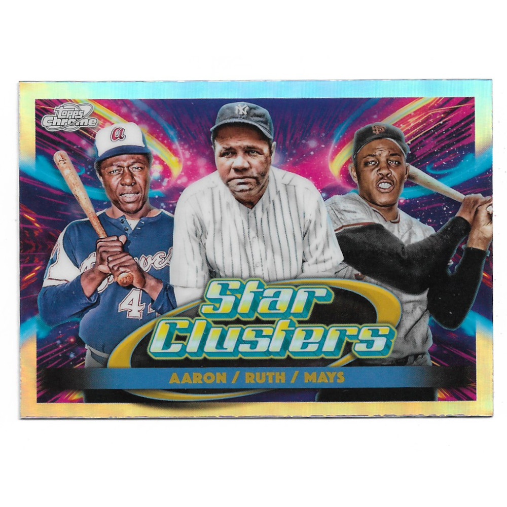 Hank Aaron, Babe Ruth and Willie Mays 2025 Topps Cosmic Chrome Star Clusters # 6