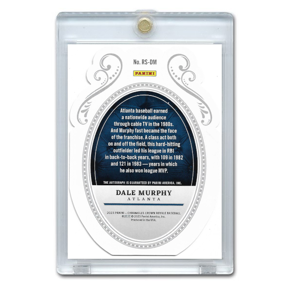 Dale Murphy Autographed Card 2023 Chronicles Crown Royale Royal Signatures # RS-DM Ltd Ed of 99