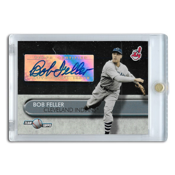 Bob Feller Autographed Card 2005 Topps Team # TT-BFE