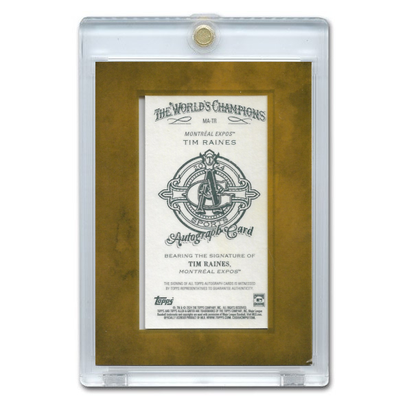 Tim Raines Autographed Card 2024 Topps Allen & Ginter Mini Framed Signatures # MA-TR