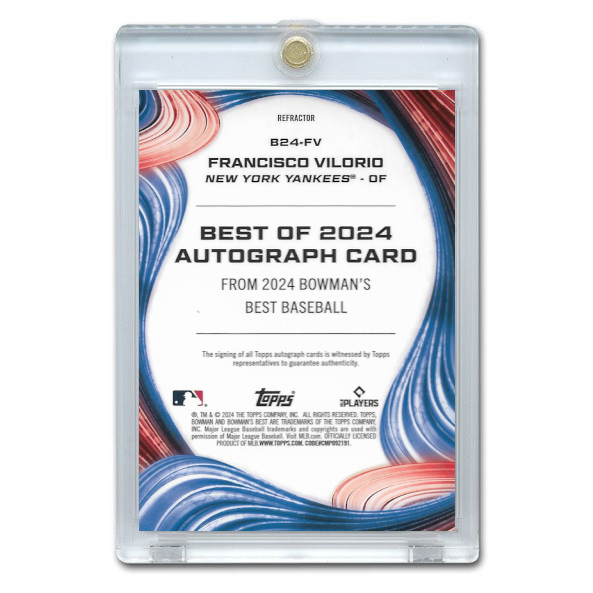 Francisco Vilorio Autographed Card 2024 Bowman's Best Best of 2024 Refractor # B24-FV