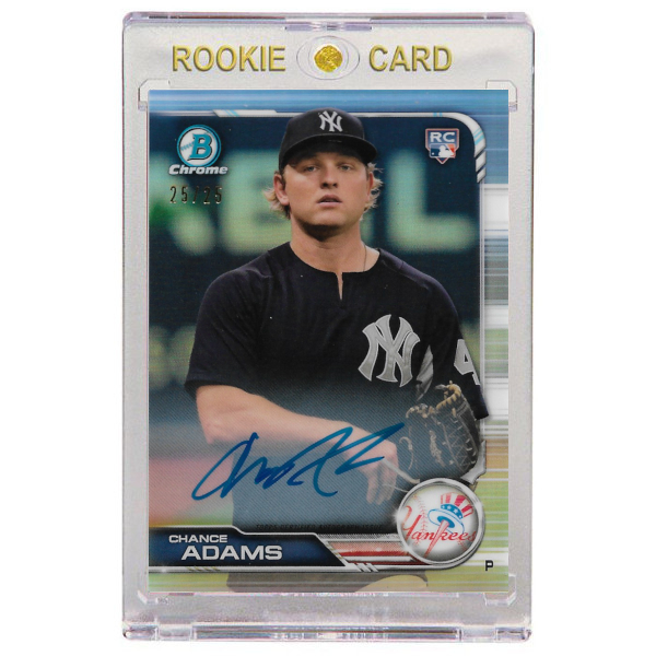 Chance Adams Autographed Card 2019 Bowman Chrome Refractor # 16 Rookie Card Ltd Ed of 25