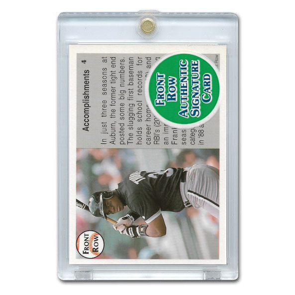 Frank Thomas Autographed Card 1992 Front Row The All-Time Great Series # 4