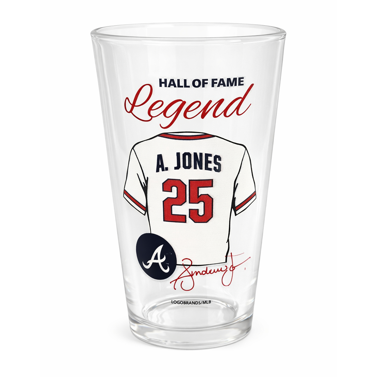 Andruw Jones Baseball Hall of Fame Legend Player Pint Glass
