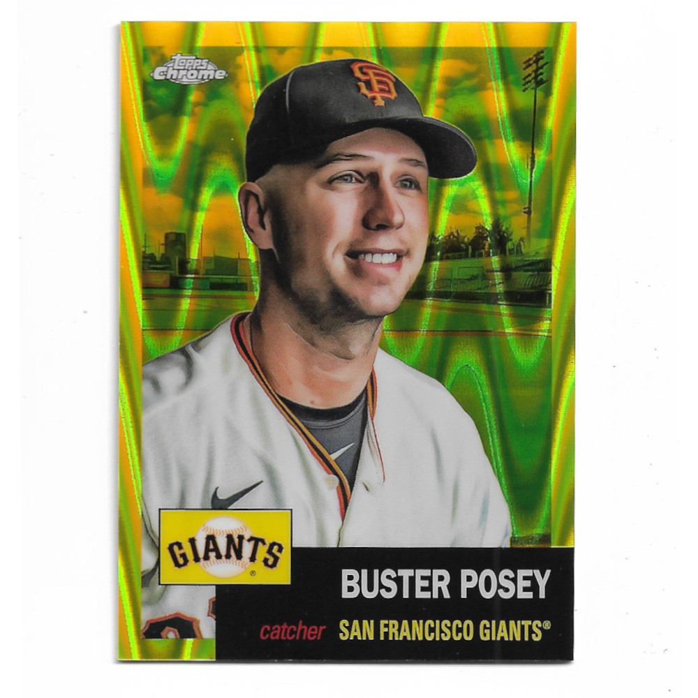 Buster Posey 2022 Topps Chrome Platinum Anniversary Gold Raywave Refractor # 155 Ltd Ed of 250